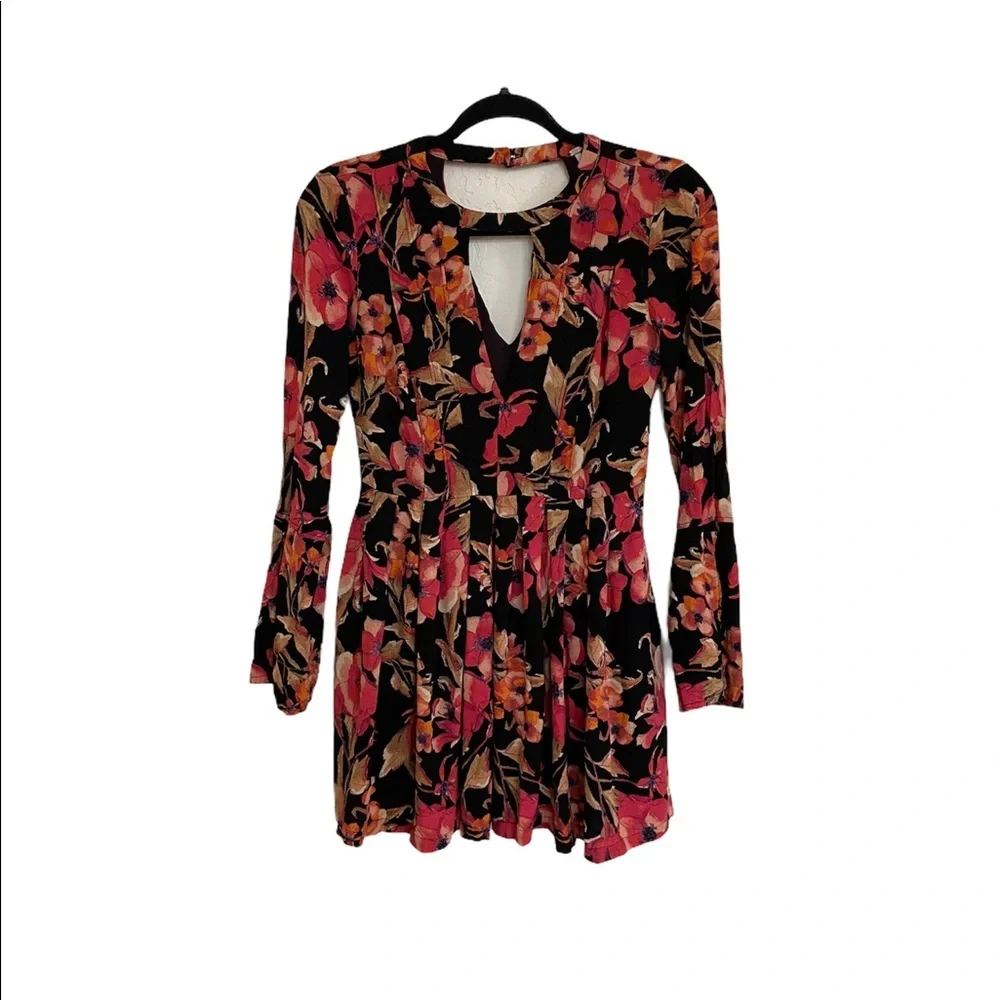 Free People Tegan Printed Cutout Mini Dress